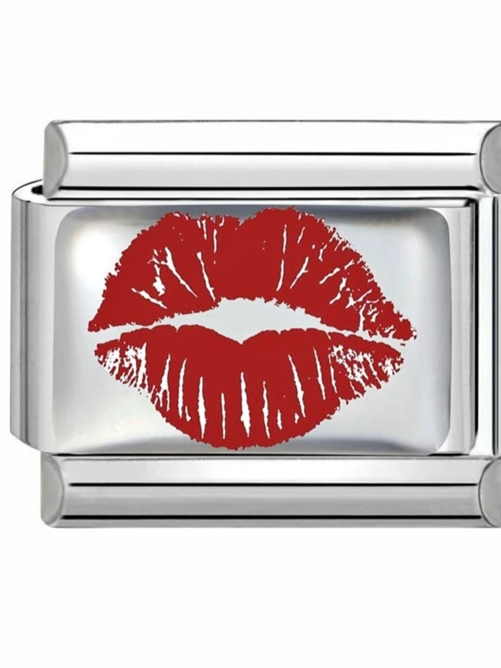 Nomination Red Lips / Lipstick Charm Red Lips Silver-Tone Italian Charm Link